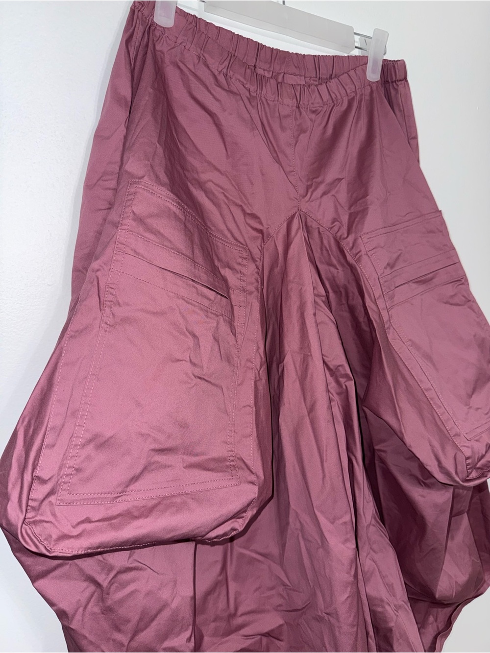 Women's Midi Skirt in Mauve Pink with Utility Pockets - Picture 2 of 5